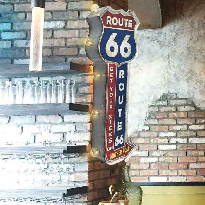 Enseigne illuminée Route 66